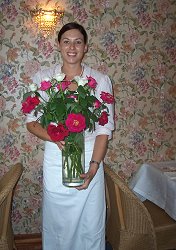 Sally with flowers